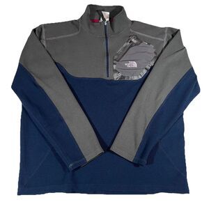 The North Face 1/4 Zip Two Tone Fleece Jacket Chest Pocket Men's Medium